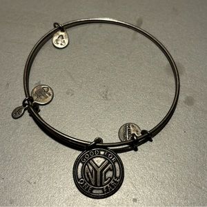 Alex and Ani New York subway token silver Energy Charm Bracelet
